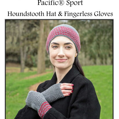 Pacific Sport Houndstooth Hat&Gloves in Cascade Yarns - DK573  - Downloadable PDF