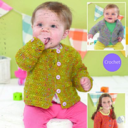 Collared Blazer & Girl's Channel-Style Jacket in Sirdar Snuggly Doodle DK - 4932 - Downloadable PDF