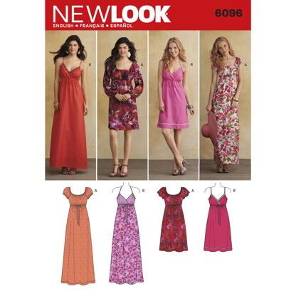New Look Misses' Dresses 6096 - Paper Pattern, Size A (4-6-8-10-12-14-16)
