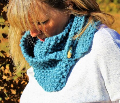 Winter Blues Double wrap Scarf with Toggle