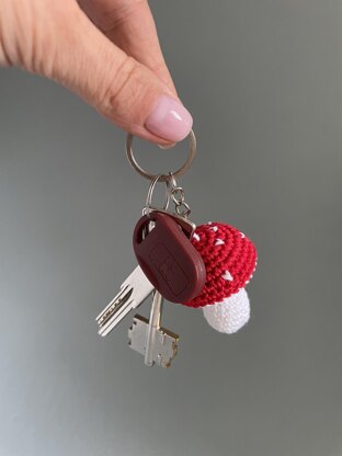 Amanita mushroom keychain