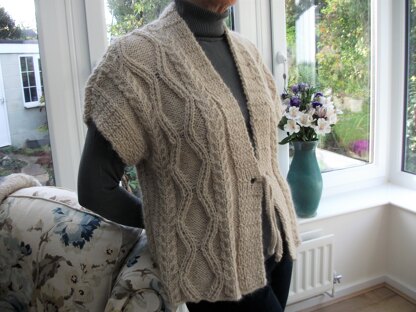 Tie Front Gilet with Incorporated Borders