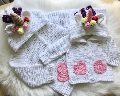 Hooded Panda & Unicorn Cardigan No 407