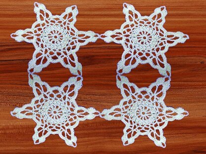 A hexagon White crochet motif