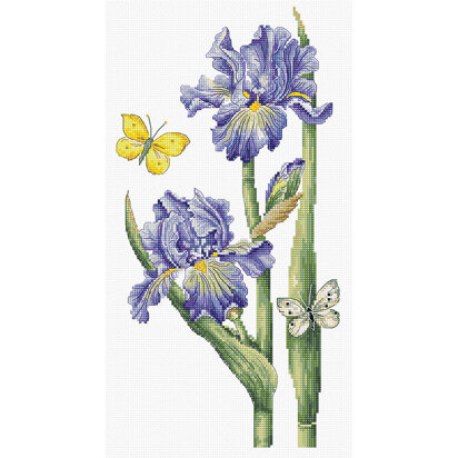 Luca-S Kreuzstich-Stickset „Mai-Iris“ - 15 cm x 30 cm