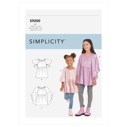 Simplicity Children's & Girls' Tops S9200 - Sewing Pattern
