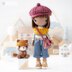 Crochet doll pattern amigurumi Kimberly doll with red panda Roxy by AradiyaToys beret tutorial PDF file handmade DIY dolls crochet patterns by AradiyaToys (Olka Novytska)