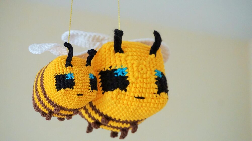 Cube Bee with Little Cube Bee Crochet pattern by Galina Litvinova