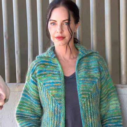 Trendsetter Yarns 6300T Candyland & Dune - Mitered Striped Cardigan PDF