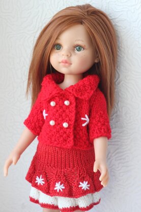 12-inch Dolls Cardigan and Skirt