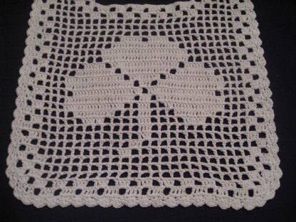 Filet Crochet Bib - Shamrock