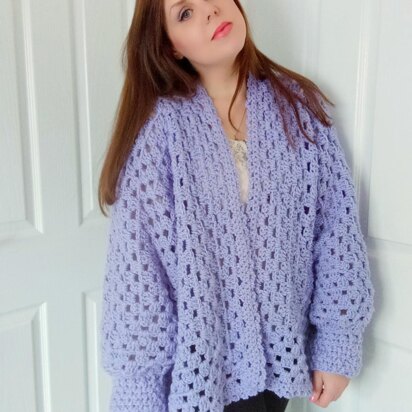 Crochet Lavender Hexagon Cardigan Pattern