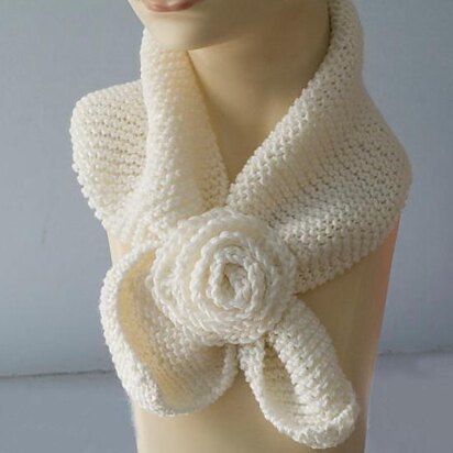 Flower Key Hole Scarf, Self Tying Neck Warmer