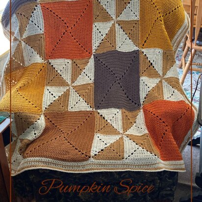 Pumpkin Spice Solid Granny Square Blanket