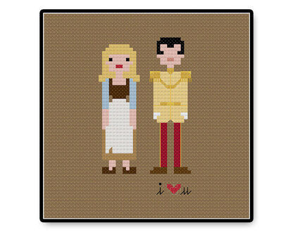 Cinderella and Prince Charming In Love - PDF Cross Stitch Pattern