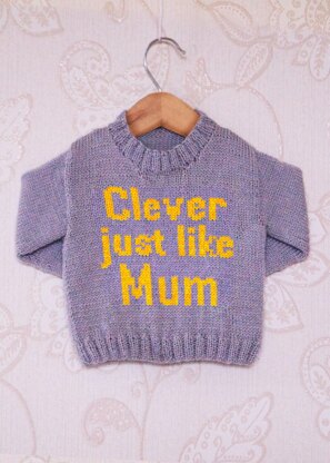 Intarsia - Clever Just Like Mum - Childrens Sweater