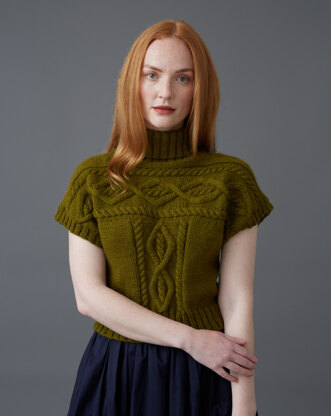 "Frances" - Top Knitting Pattern For Women in Debbie Bliss Cashmerino Aran