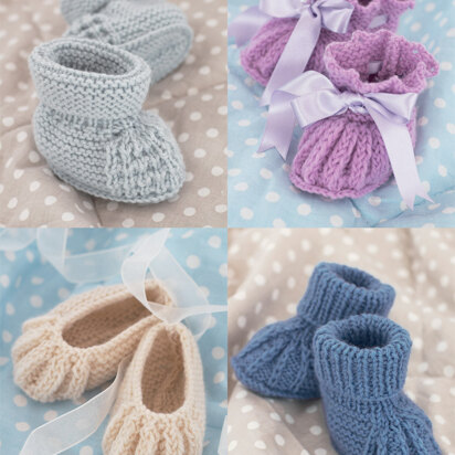 Shoes and Bootees in Sirdar Snuggly 4 ply 50g - 1487 - Downloadable PDF