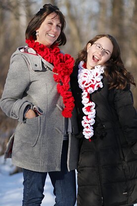 Candy Cane (Red) Ruffles Scarf