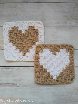 C2C Enamored Heart Afghan Square