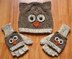 Care to Cuddle? Koala and Owl Animal Hat and Fingerless Mitten Set