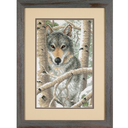 Dimensions Wintry Wolf Cross Stitch Kit - 14 x 11in