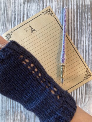 Skeeter Writing Gloves Knitting pattern by Wanded Knit and Crochet