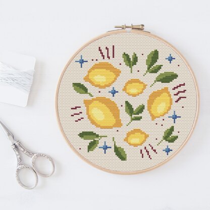 Hope and Hart - Lemons - Beginner - Friendly Counted Cross Stitch Pattern