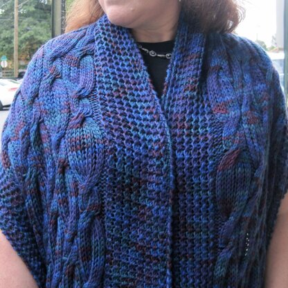 Warm Tahoe Pocket Shawl