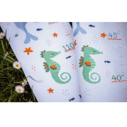 Vervaco Whales Fun Cross Stitch Kit - 18 x 70 cm