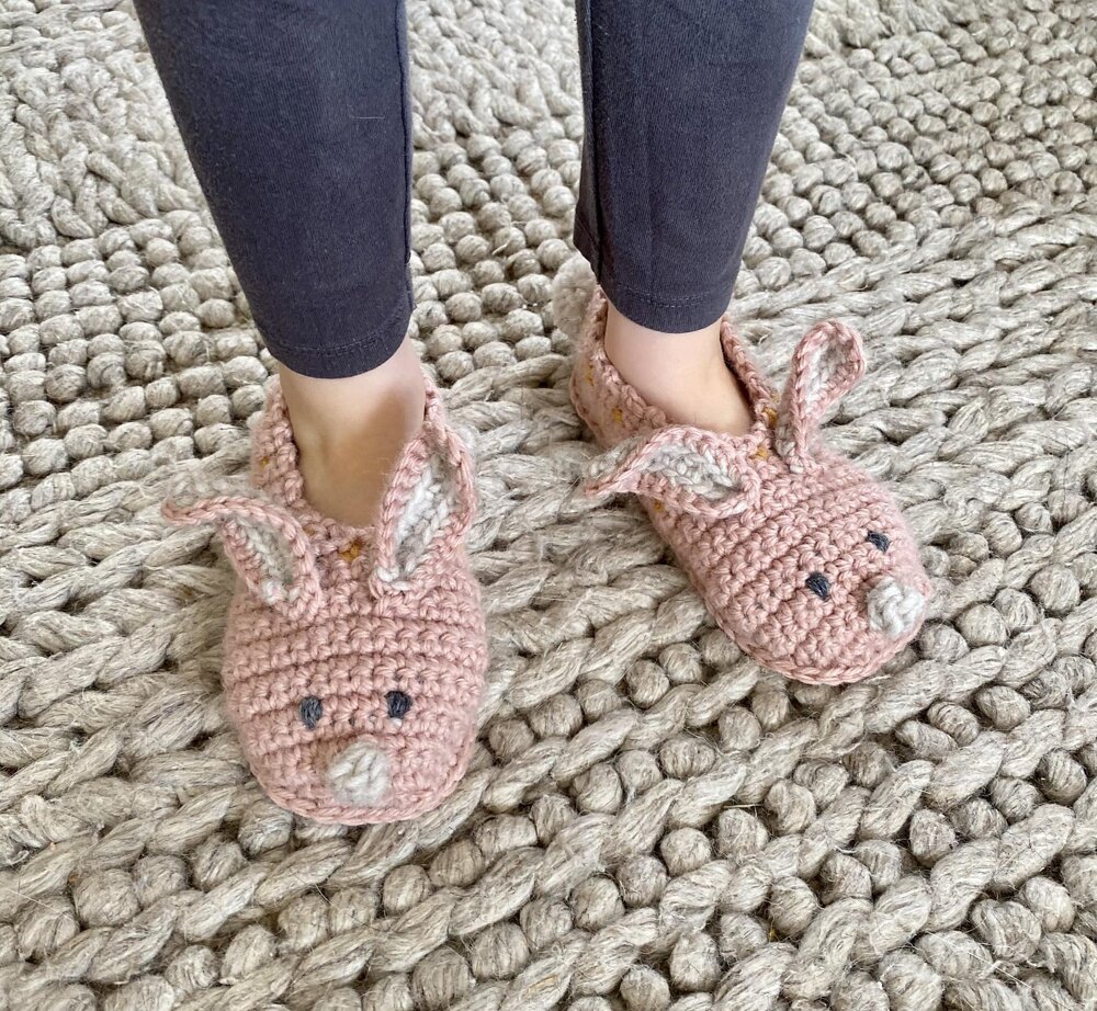 Crochet bunny slippers for on sale adults