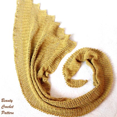 Asymmetrical Shawl "Golden Dragon"