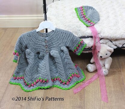 284- Berry Ripple Matinee Jacket Crochet Pattern #284