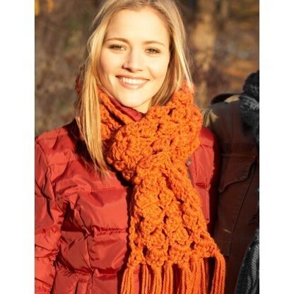 Easy Scarf to Crochet in Bernat Softee Chunky