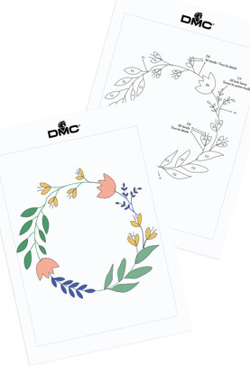 Floral Wreath  in DMC - PAT0054 -  Downloadable PDF