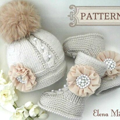 Baby Hat Infant Baby Booties Girl Knitting Pattern