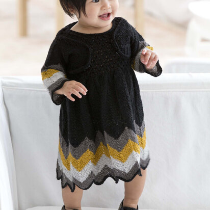 Party Dress And Shrug in Lion Brand Vanna's Glamour - L10684 - knitting pattern