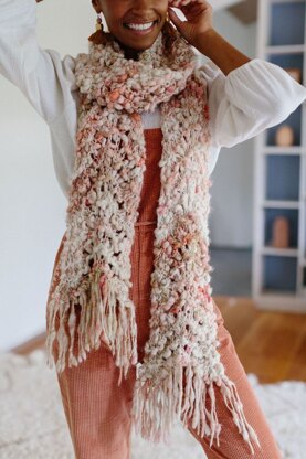 Wavy Feather Scarf in Knit Collage Cast Away - Downloadable PDF