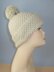 Chunky Unisex Big Bobble Double Moss Stitch Beanie Hat