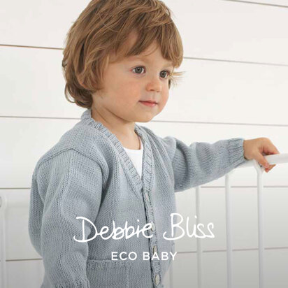 Classic Baby Cardi - Cardigan Knitting Pattern For Babies in Debbie Bliss Eco Baby by Debbie Bliss