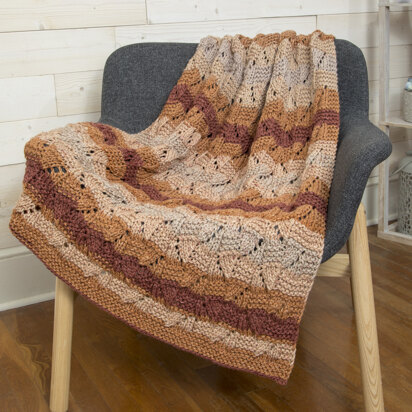 Chestnut Throw in Premier Yarns Serenity Chunky Big Ombre - Downloadable PDF