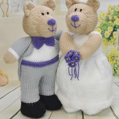 Bearly Wed Bride and Groom - knitting pattern