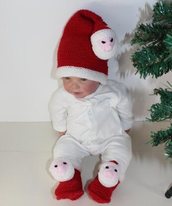 Baby Santa Head Hat and Booties