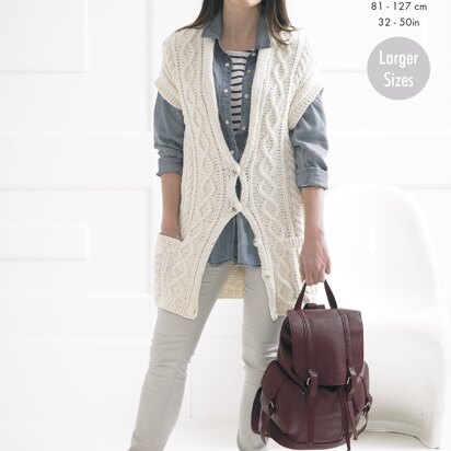 Ladies Waistcoats in King Cole Big Value Recycled Cotton Aran - 4141 - Downloadable PDF