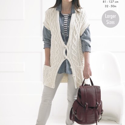 Ladies Waistcoats in King Cole Big Value Recycled Cotton Aran - 4141 - Downloadable PDF - knitting pattern