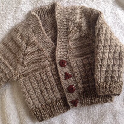 Warm waffled baby cardigan