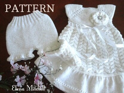 Knitting PATTERN Baby Dress Knitted Baby Pants by Elena Mitchell