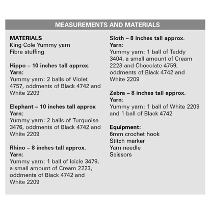 Wildlife Squishies in King Cole Yummy - P9205 - Leaflet