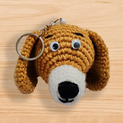 Amigurumi dog keychain