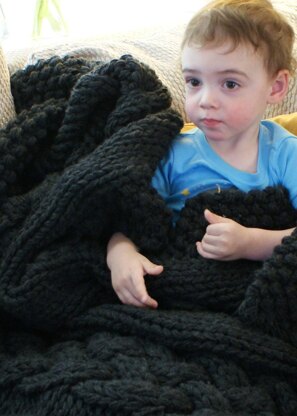 Throw Blanket / Rug Super Chunky Double Cable Approximately 49" x 64"